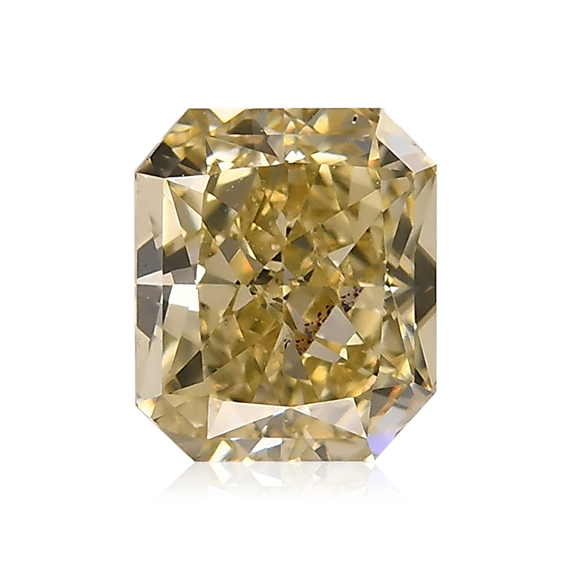 0.73 carat, Fancy Brownish Greenish Yellow Diamond, Radiant Shape, VS2  Clarity, GIA, SKU 494035