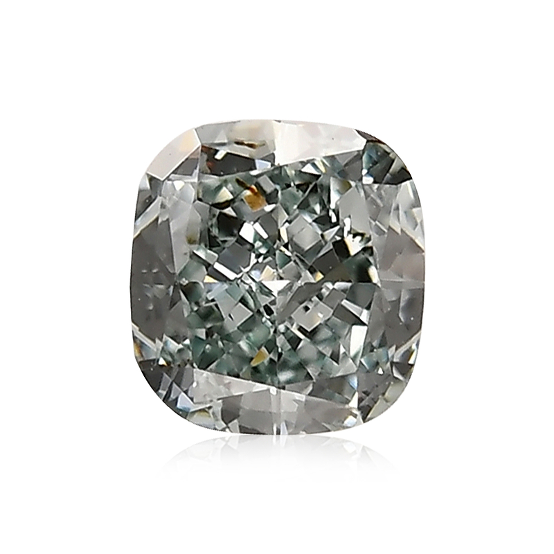0.30 carat, Fancy Intense Bluish Green Diamond, Cushion Shape, SI1 
