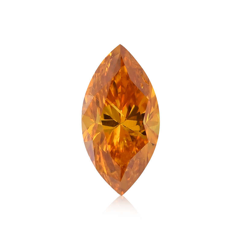 0.40 carat, Fancy Intense Yellowish Orange Diamond, Marquise Shape 