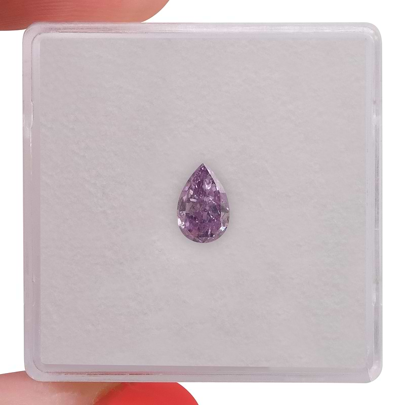 045 Carat Fancy Intense Pinkish Purple Diamond Pear Shape I1