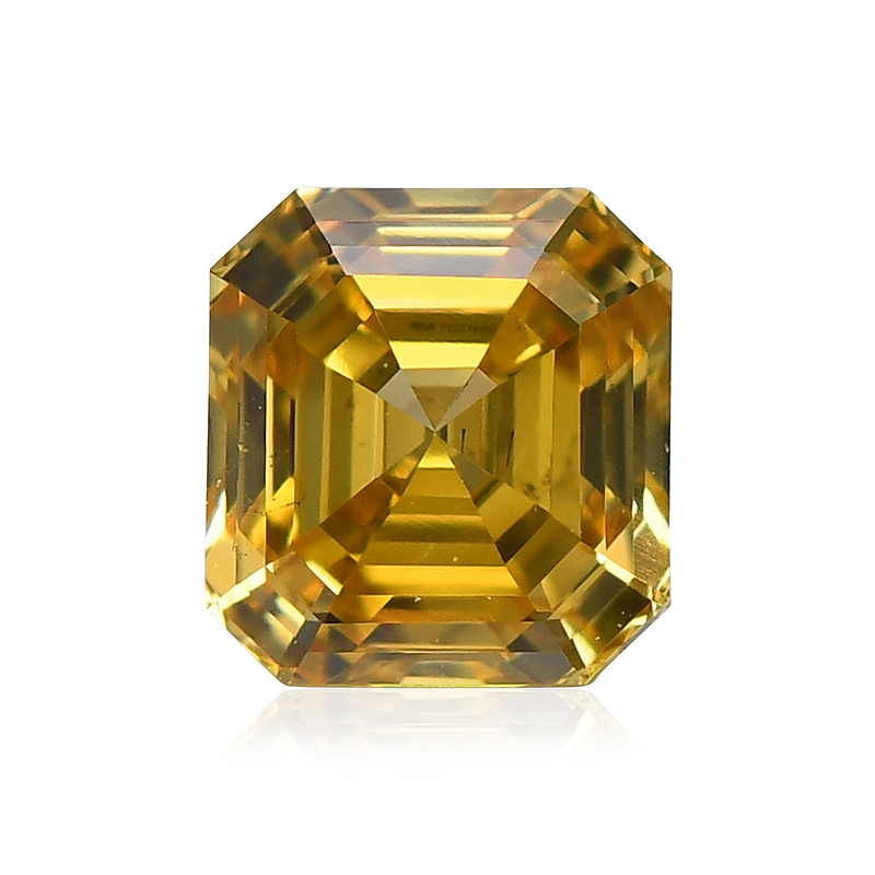 0.40 carat, Fancy Vivid Yellow Diamond, Emerald Shape, SI1 Clarity, GIA,  SKU 567445