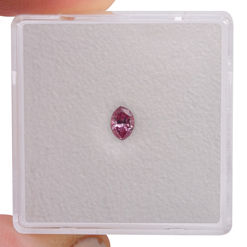 0.17 carat, Fancy Intense Purplish Pink Diamond, Marquise Shape, SI1 ...