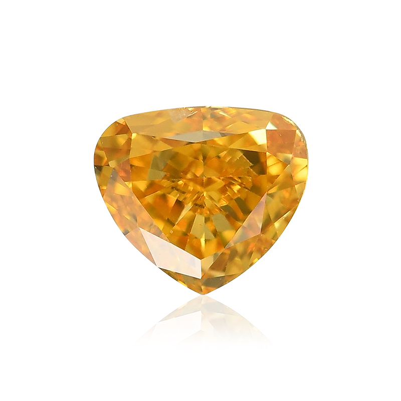 0.30 carat, Fancy Vivid Orange Yellow Diamond, Heart Shape, SI1 Clarity,  GIA, SKU 570348