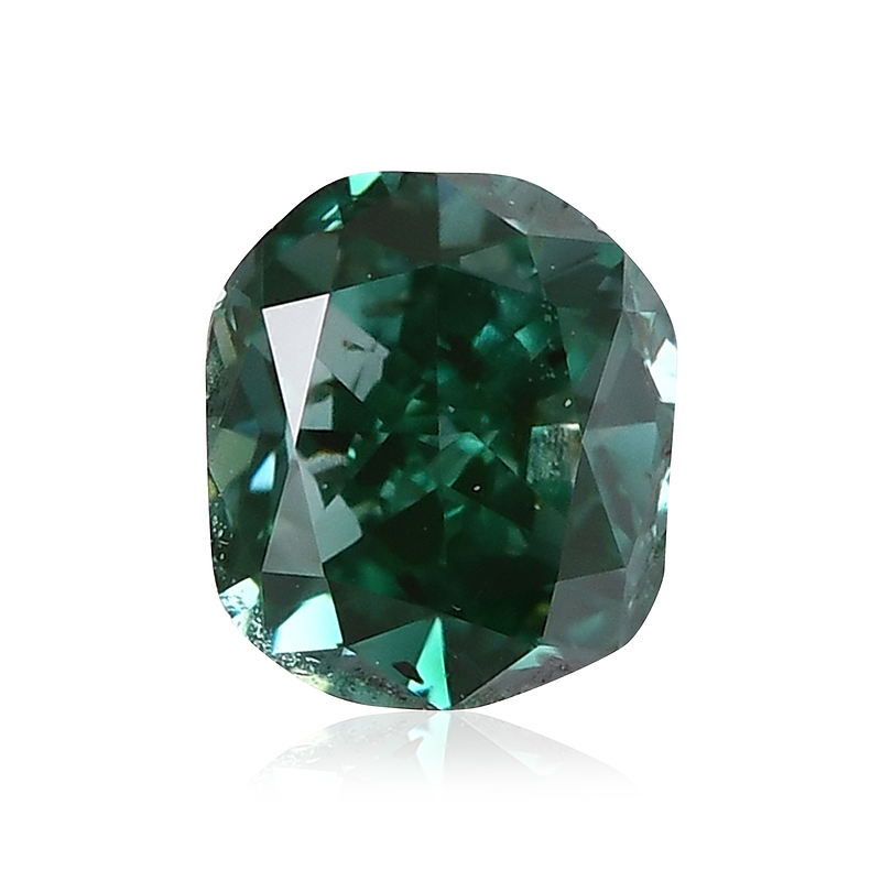 0.55 carat, Fancy Intense Green Blue Diamond, Cushion Shape, SI2