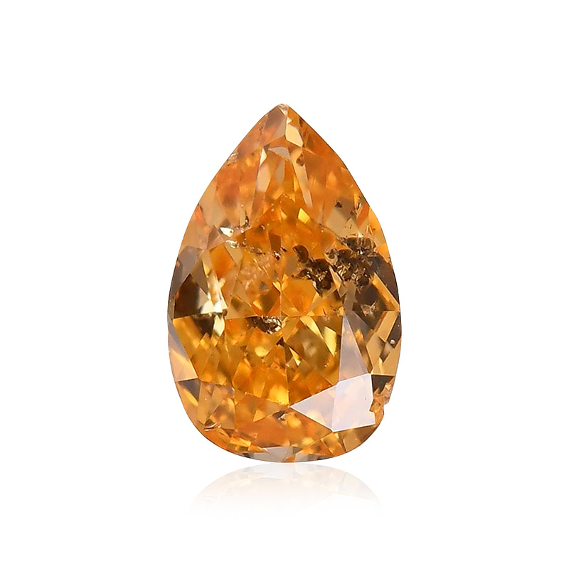 0.20 carat, Fancy Vivid Yellow Orange Diamond, Pear Shape, GIA, SKU 575013