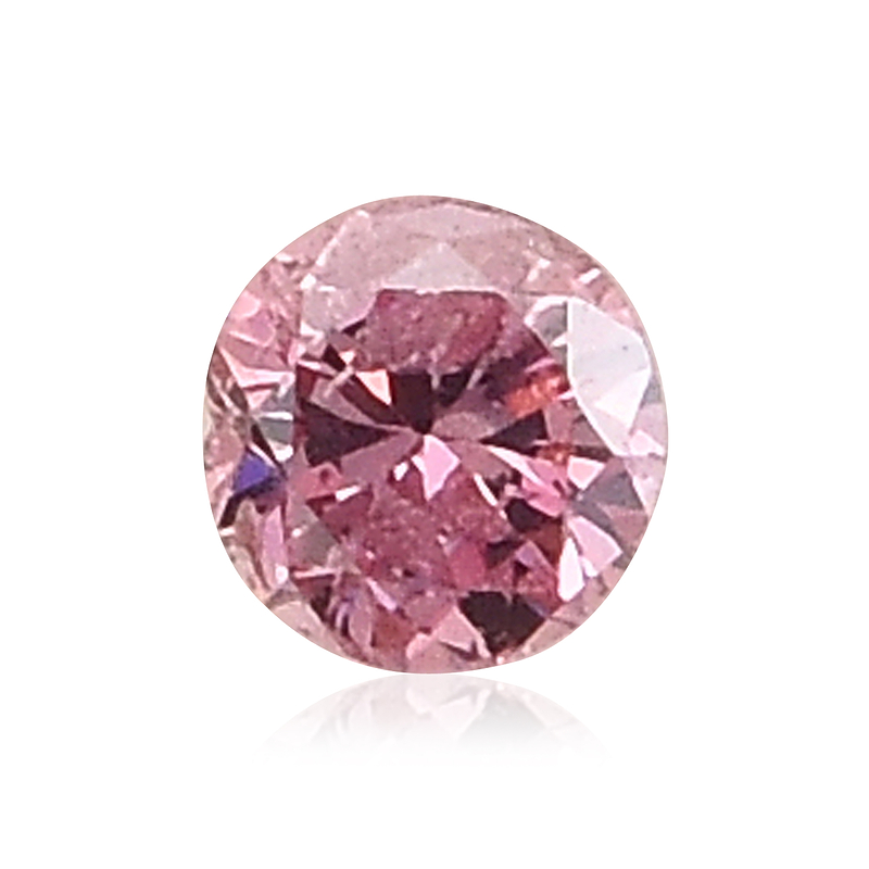 0.07 carat, Fancy Intense Pink Diamond, Round Shape, GIA 