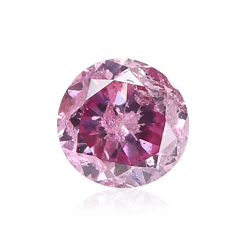 0.12 carat, Fancy Intense Purplish Pink Diamond, Round Shape, GIA 