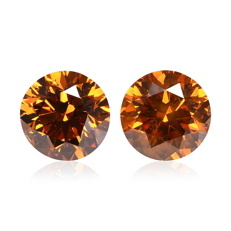2.01 carat, Fancy Deep Yellowish Orange Diamonds, Round Shape, (I1)  Clarity, SKU 584048