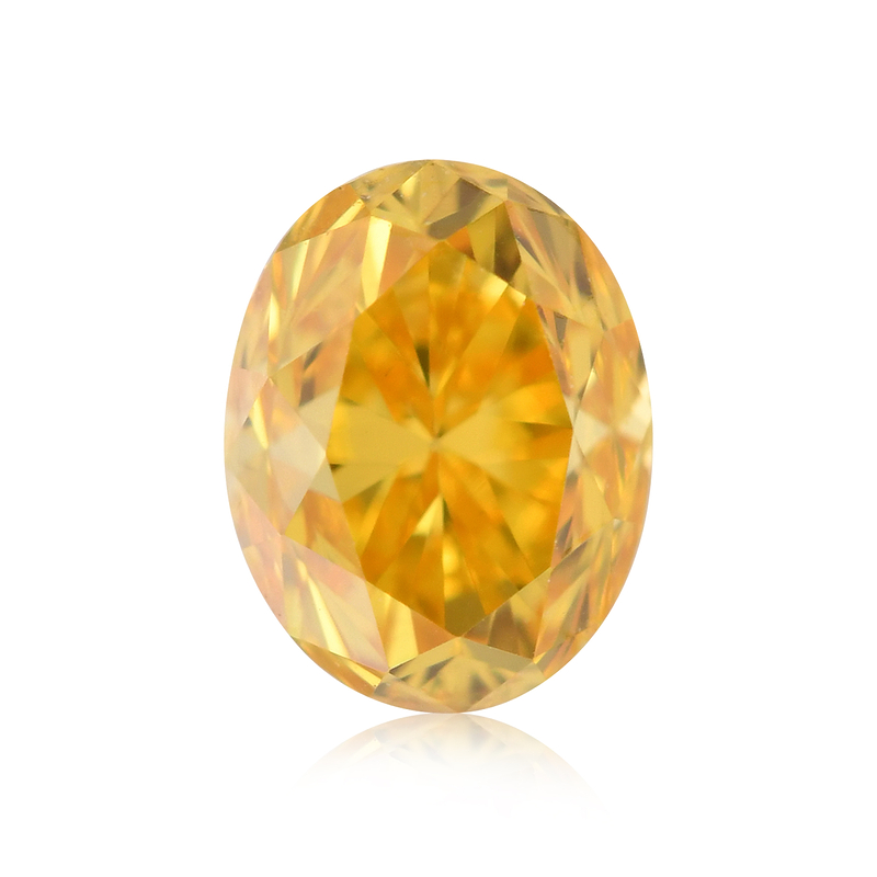 0.24 carat, Fancy Vivid Orangy Yellow Diamond, Oval Shape, SI2 Clarity,  GIA, SKU 601596