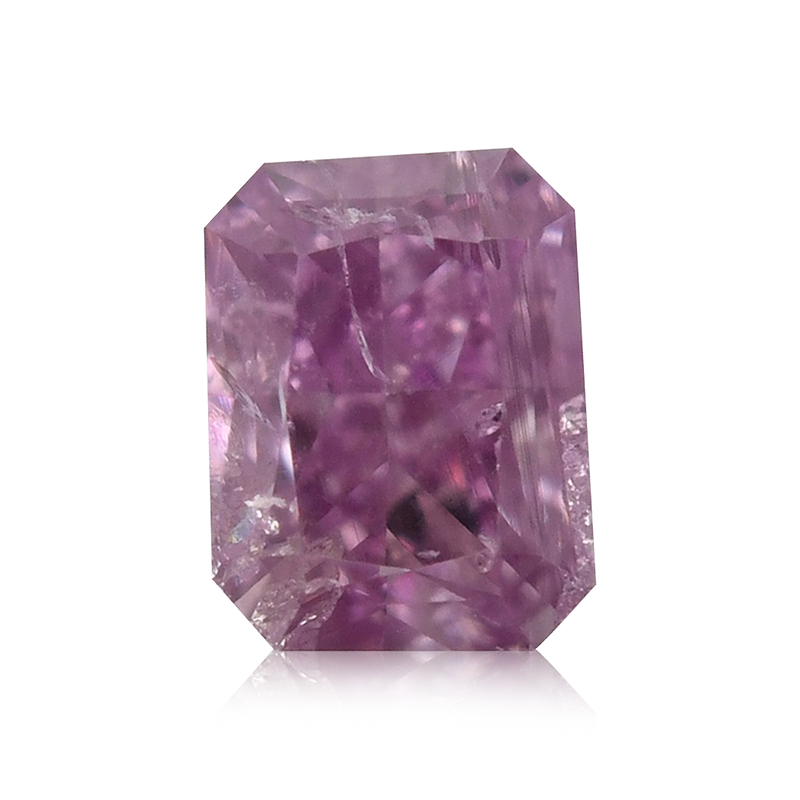 0.11 carat, Fancy Brownish Purple Pink Diamond, Radiant 