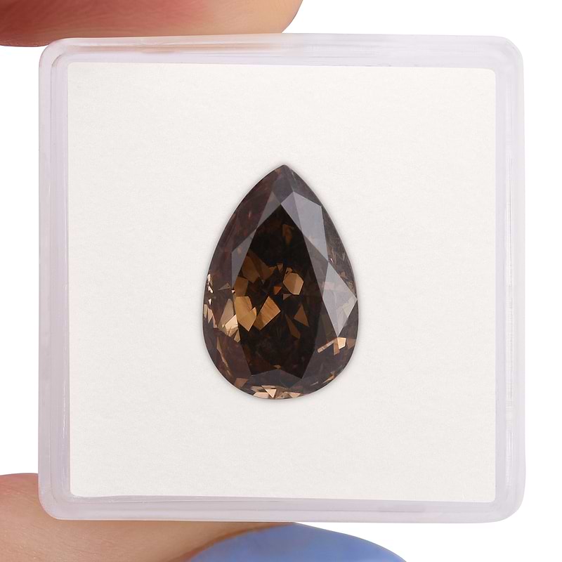 Fancy Dark Orangy Champagne Diamond  - 2