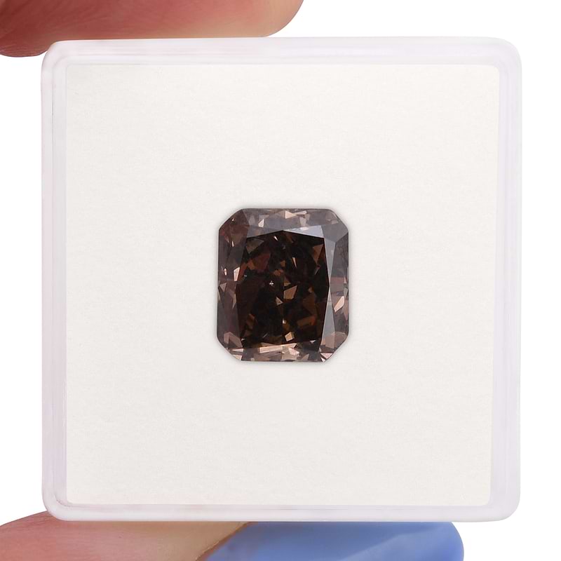 Fancy Dark Orangy Champagne Diamond  - 2