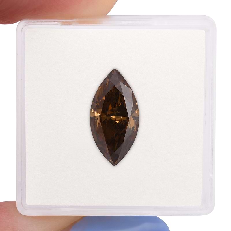Fancy Dark Orangy Champagne Diamond  - 2