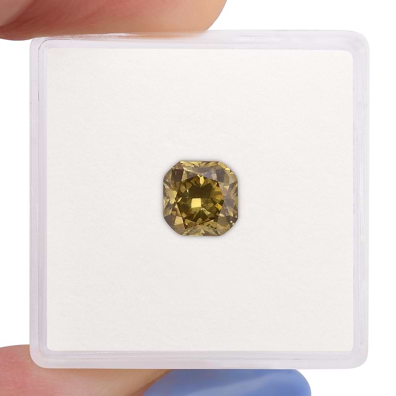 Fancy Deep Brownish Greenish Yellow Diamond  - 2