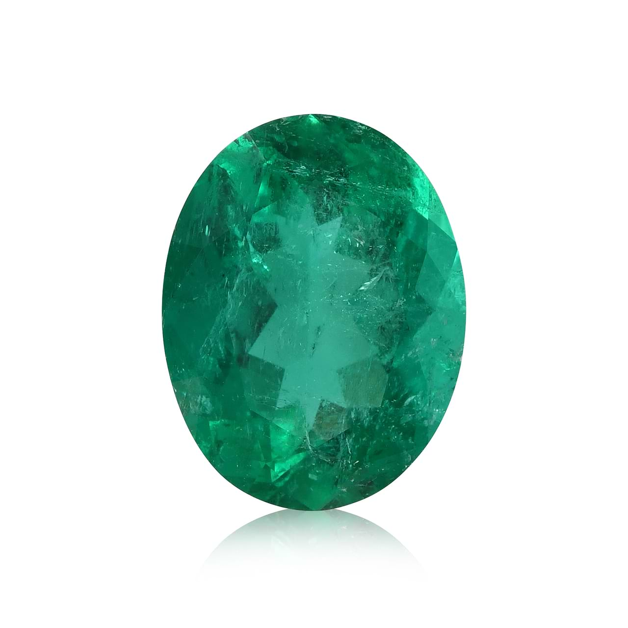 8.67 carat, Green, COLOMBIAN Muzo Emerald, Oval Shape, No Oil, MUZO ...