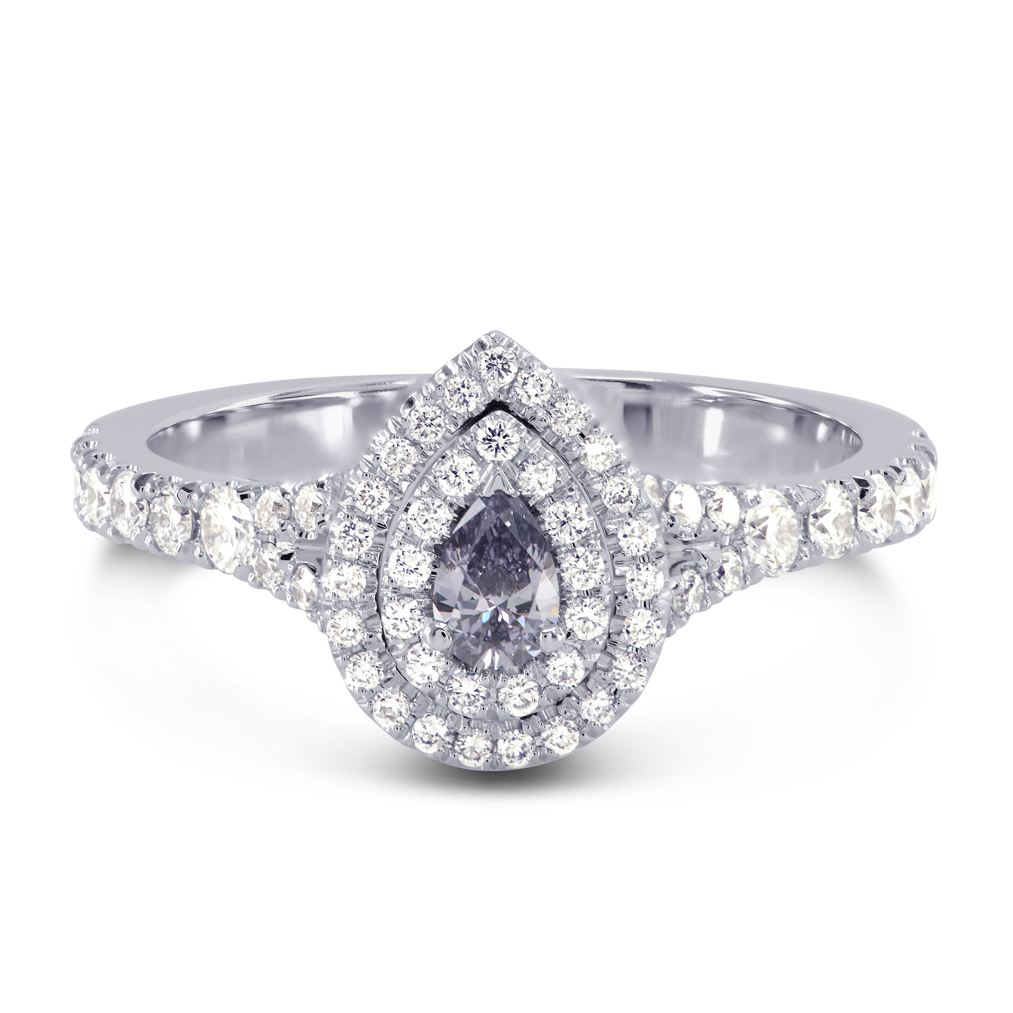 Fancy Violet Gray Double Halo Ring, SKU 149673 (0.55Ct TW)