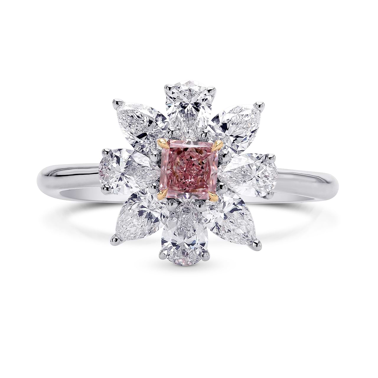 Fancy Intense Pink Radiant Diamond Ring, SKU 219158 (1.28Ct TW)