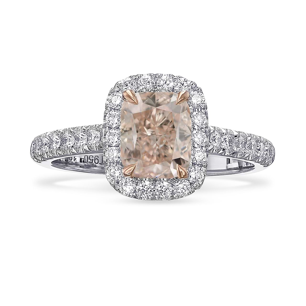 Fancy Light Pink Cushion Halo Diamond Ring, SKU 31755V (1.03Ct