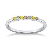 7 Stone Multicolored Diamond Stackable Band Ring (0.16Ct TW)