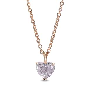 Light Pink Diamond Baguette Sphere Pendant Necklace