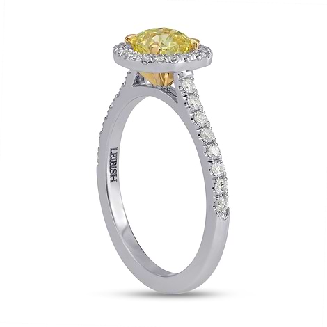 Fancy Yellow Cushion Diamond Halo Ring, SKU 121013 (1Ct TW)