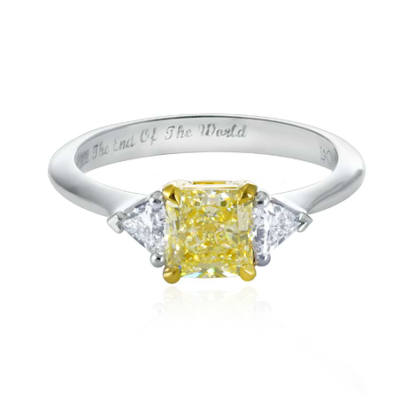 W-X Yellow Radiant Diamond Ring, SKU 134247 (1.36Ct TW)