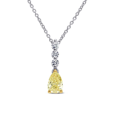 Fancy Yellow Pear Diamond Drop Pendant, SKU 152860 (0.62Ct TW)