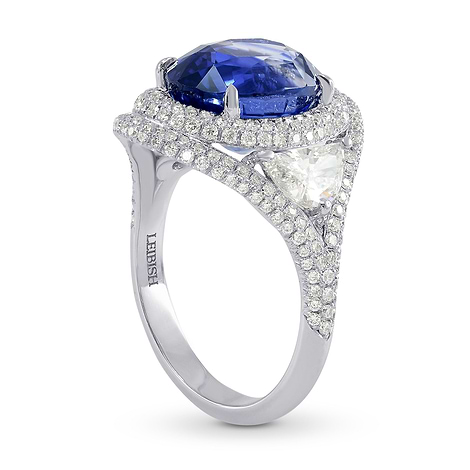 Platinum 6.66 Carat Oval Sapphire & Diamond Ring, SKU 159081 (8.23Ct TW)