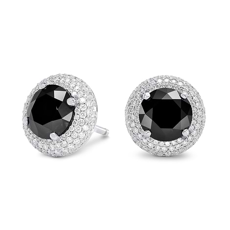 Natural Round Black Diamond Earrings, SKU 159773 (4.85Ct TW)