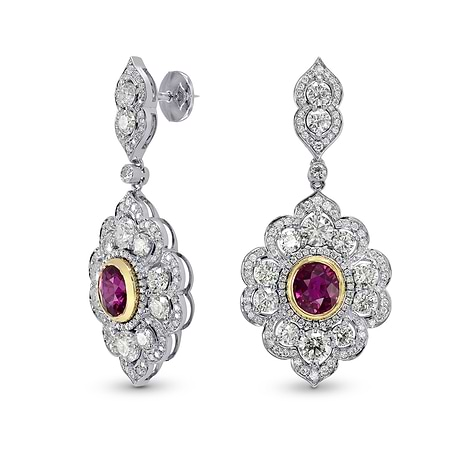 Ruby & Diamond Drop Earrings, SKU 162689 (7.19Ct TW)