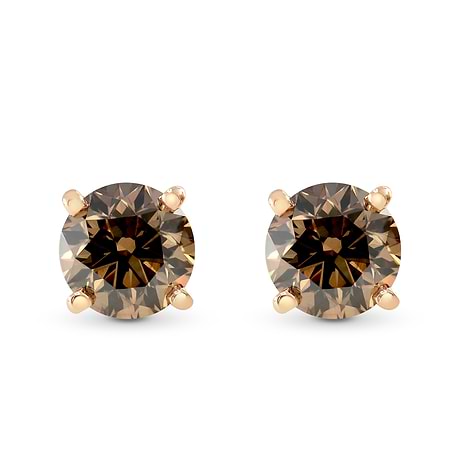  Fancy Yellow Brown Diamond Earstuds, SKU 166669 (1.54Ct TW)