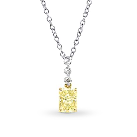 Fancy Light Yellow Radiant Diamond Drop Pendant, SKU 175872 (1.28Ct TW)