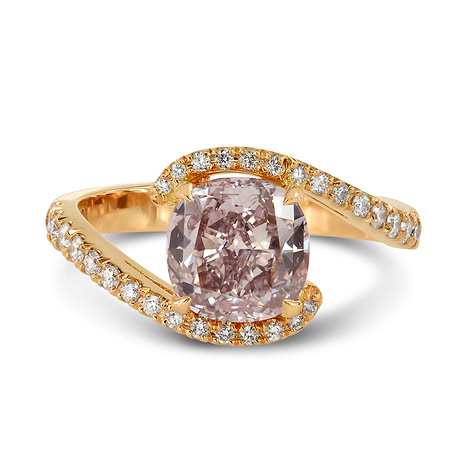 Fancy Brown Pink Cushion Diamond Cross-over Ring, SKU 178695 (1.58Ct TW)