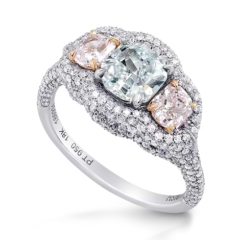  Extraordinary Fancy Greenish Blue & Light Pink Diamond Dress Ring, SKU 186931 (2.46Ct TW)