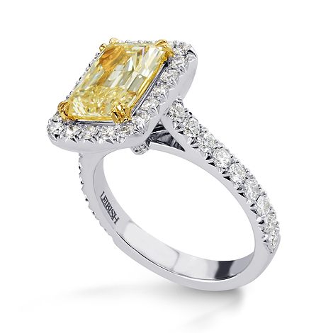 Fancy Light Yellow Emerald Diamond Ring, SKU 191974 (2.84Ct TW)