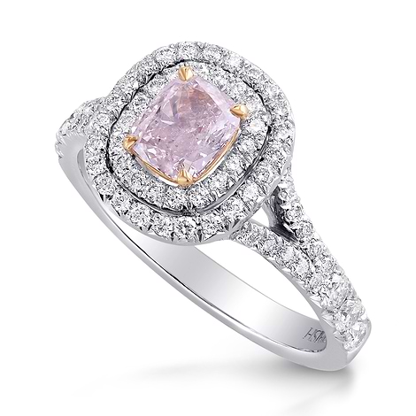 Light Pink Double Halo Diamond Ring, SKU 209664 (1.06Ct TW)