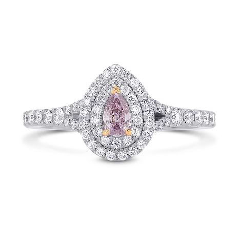Fancy Purple Pink Pear Diamond Halo Ring, SKU 220644 (0.57Ct TW)