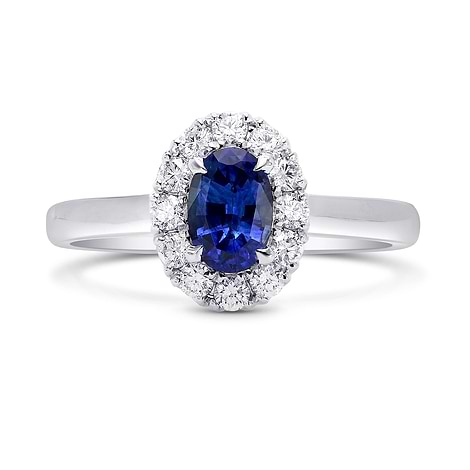 Oval Sapphire and Diamond Halo Ring, SKU 224830 (0.85Ct TW)
