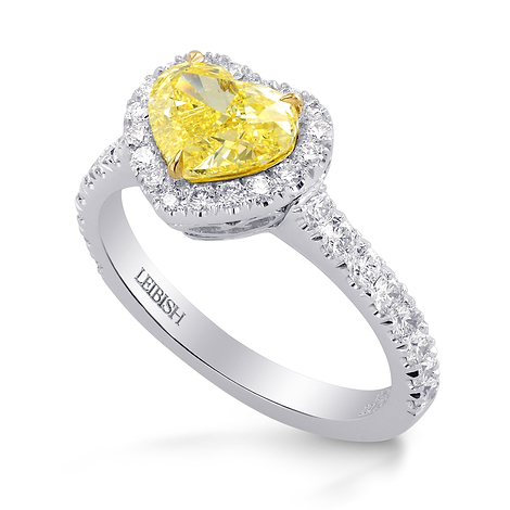 Fancy Intense Yellow Heart Diamond Halo Ring, SKU 227365 (1.81Ct TW)