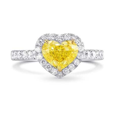 Fancy Intense Yellow Heart Diamond Halo Ring, SKU 227365 (1.81Ct TW)