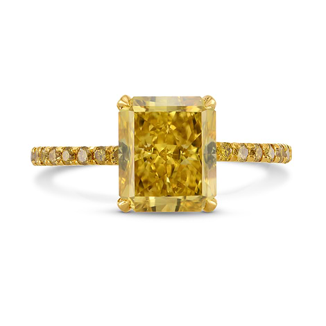 Fancy Deep Brownish Yellow (IF) Radiant Diamond Ring, SKU 228269 (3.28Ct TW)