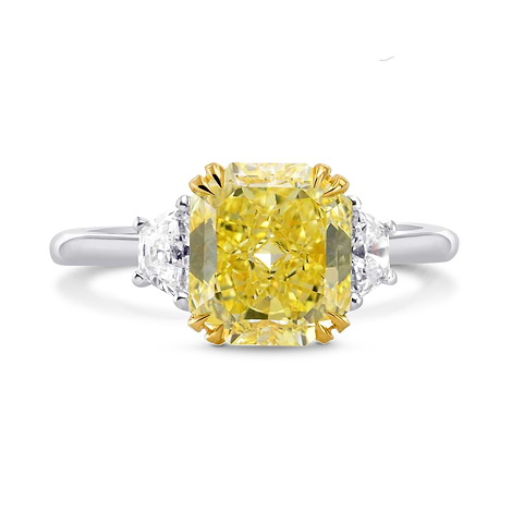 Fancy Yellow Radiant Diamond 3 Stone Ring, SKU 229280 (2.43Ct TW)