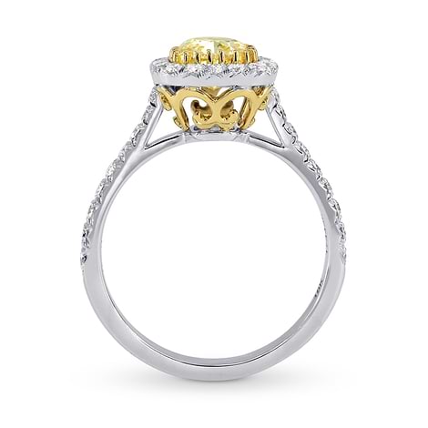 Fancy Intense Yellow Diamond Scalloped Filigree Halo Ring, SKU 240170 (1.84Ct TW)