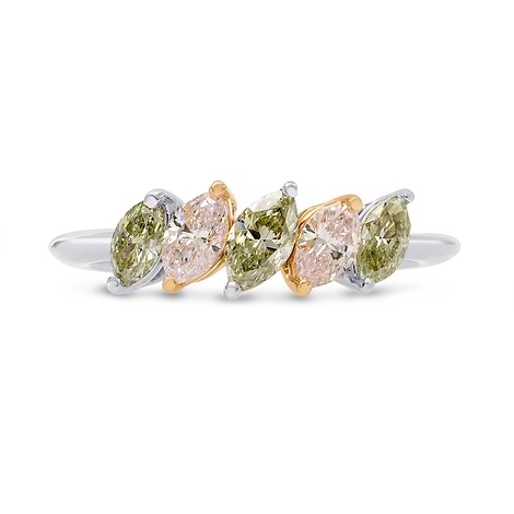 Fancy Light Pink and Fancy Grey Marquise Band Ring, SKU 240742 (0.87Ct TW)