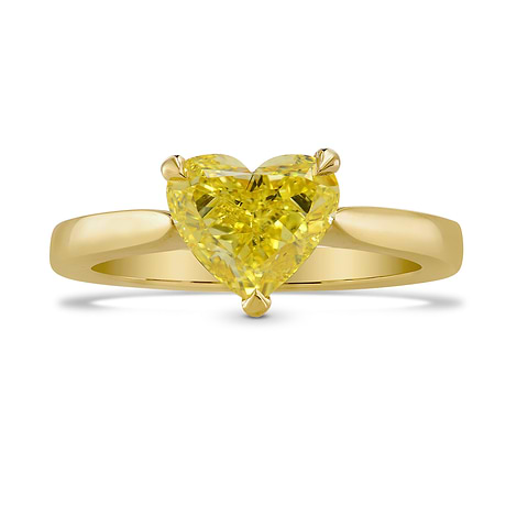 Fancy Intense Yellow Heart Diamond Solitaire Ring, SKU 243782 (1.39Ct TW)