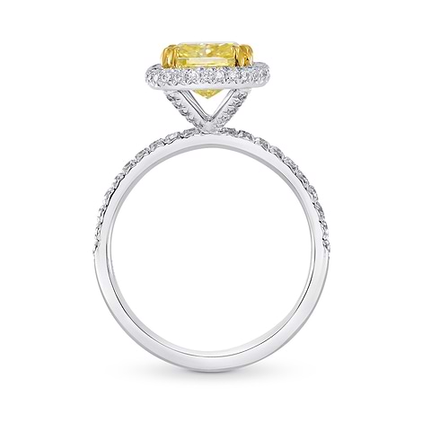 Fancy Intense Yellow Radiant French Open Pave Halo Diamond Ring (4.01Ct TW)
