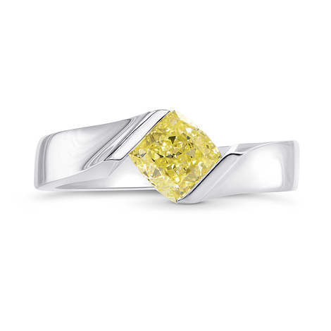 Fancy Yellow Cushion Diamond Ring, SKU 245795 (1.06Ct TW)