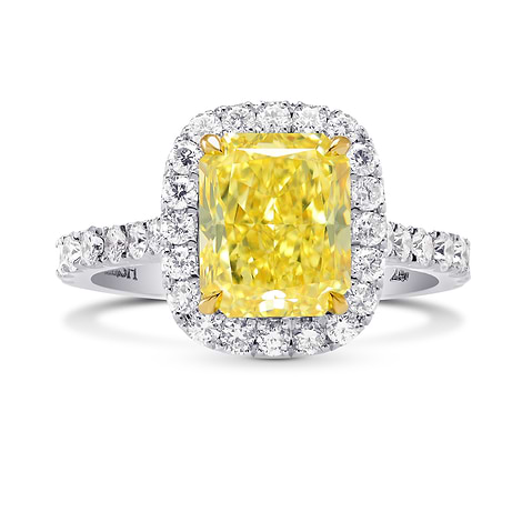 Fancy Intense Yellow Radiant Diamond Carriage Halo Ring, SKU 247160 (2.70Ct TW)