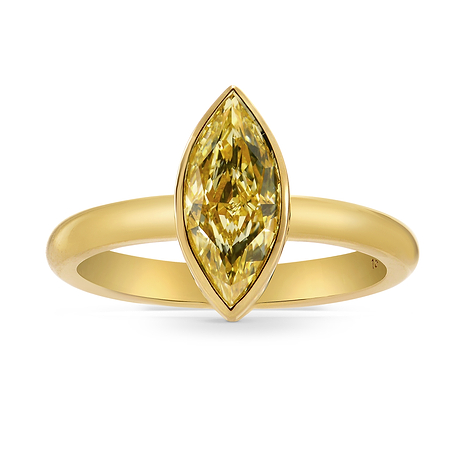 Fancy Yellow Marquise Diamond Solitaire Ring, SKU 247919 (1.09Ct TW)