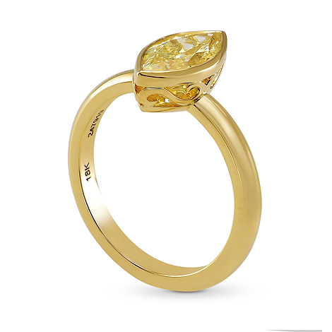 Fancy Yellow Marquise Diamond Solitaire Ring, SKU 247919 (1.09Ct TW)